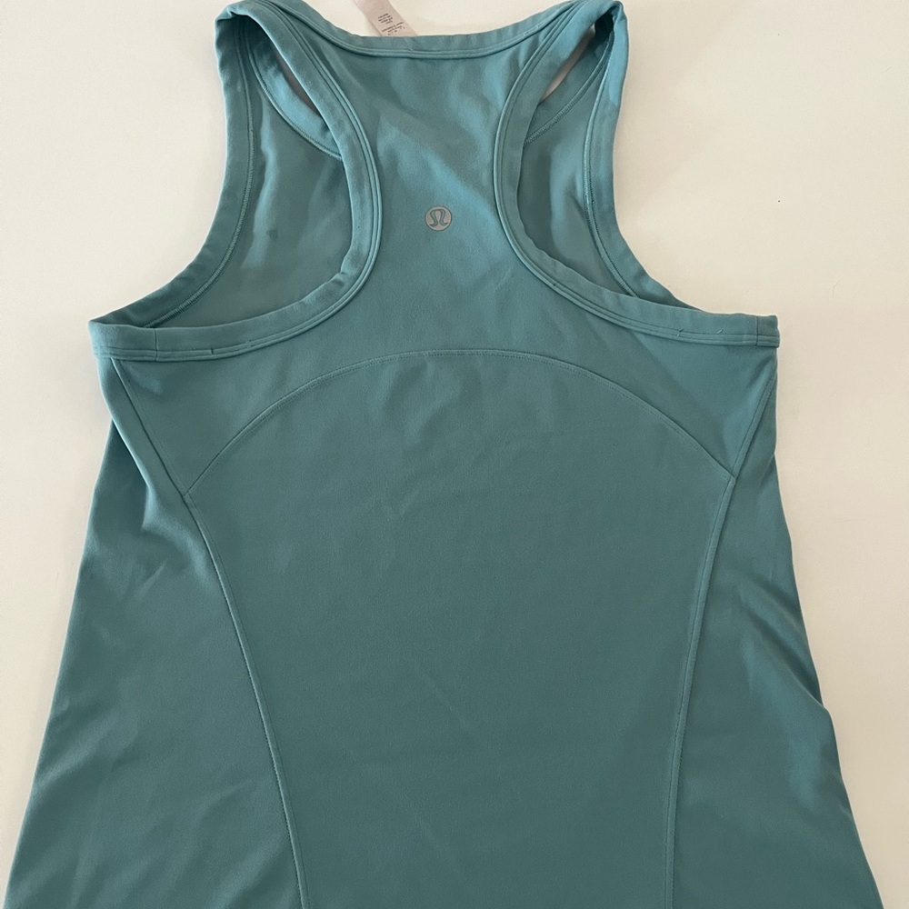 Lululemon align waist length racer bank tank size 4 teal blue